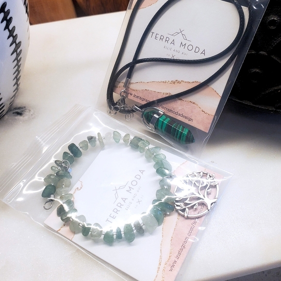 Terra Moda - Tree of Life Chunky Gemstone Bangles - Picture 11 of 14